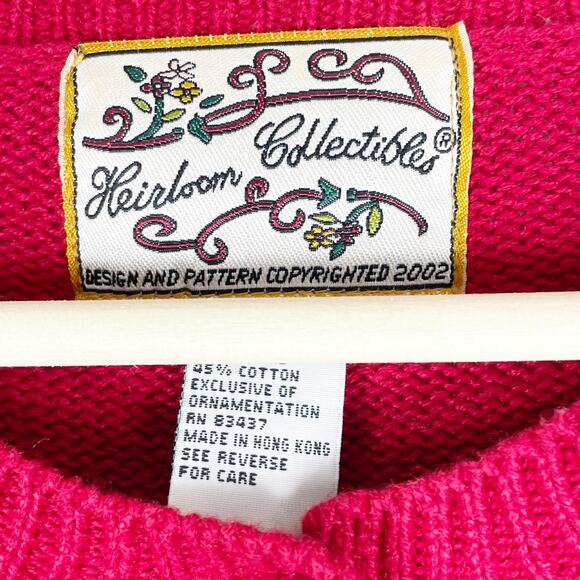 Vintage Women's Red White Blue Embroidered Grannycore Sweater Sz XL Americana - Picture 3 of 9